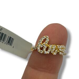 NEW Giani Bernini Cubic Zirconia Love Spell Out Toe Ring Open Back Pave toering